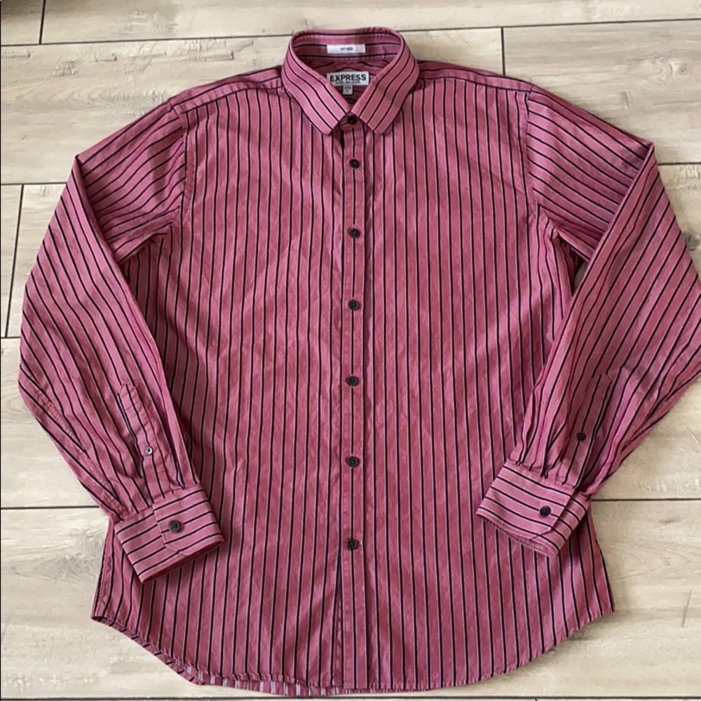 EXPRESS FITTED Men’s Dress Shirt Size L 16-16 1/2